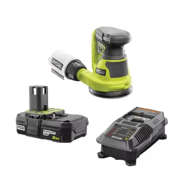 RYOBI 18-Volt ONE+ Cordless 5 in. Random Orbit Sander with 2.0 Ah Battery and Charger Kit
