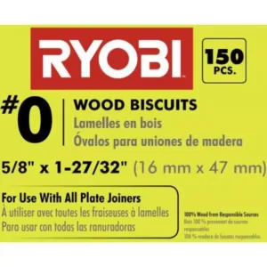 RYOBI #00 FSC Wood Biscuits (150-Piece)