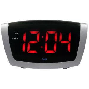 Equity by La Crosse 7.25 in. x 3.9 in. Red LED Alarm Clock with HI/LO Dimmer