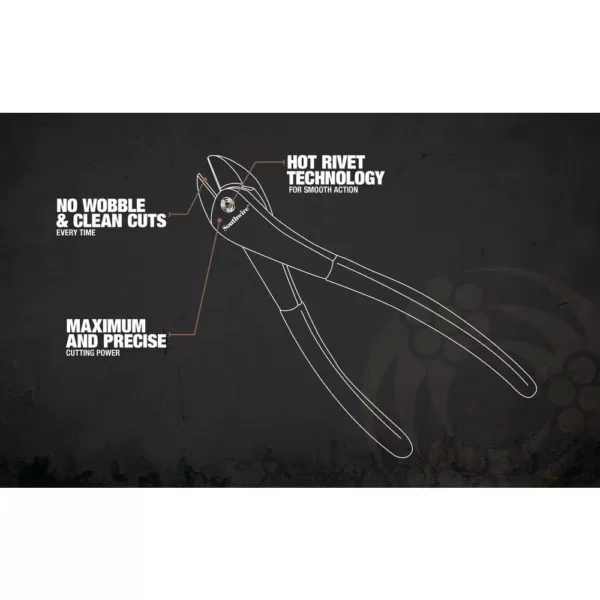 Southwire 8 in. Angled Head High-Leverage Diagonal Cutting Pliers with Dipped Handles