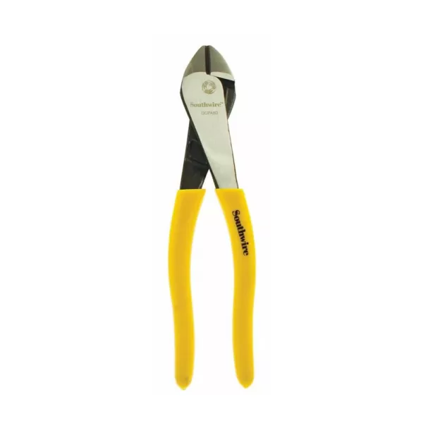 Southwire 8 in. Angled Head High-Leverage Diagonal Cutting Pliers with Dipped Handles