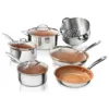 Gotham Steel Stainless Steel 10-Piece Pro Chef Non-Stick Ti-Cerama Premium Cookware Set with Lids