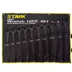 Stark Jumbo SAE Black Oxide Combination Wrench Set (10-Piece)