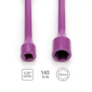 Steelman 1/2 in. Drive 22mm 140 ft./lb. Torque Stick Limiting Socket in Pink
