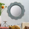 Stonebriar Collection Small Round Blue Casual Mirror (12.5 in. H x 12.5 in. W)