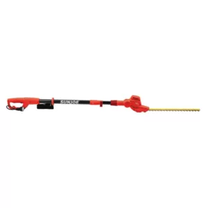 Sun Joe 18 in. 3.8 Amp Electric Telescoping Pole Hedge Trimmer, Red