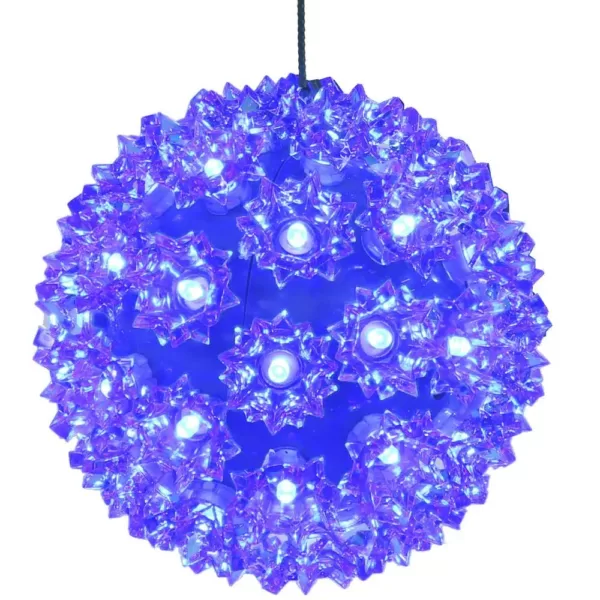 Sunnydaze Decor 5 in. Indoor/Outdoor Blue Colored Lighted Ball Hanging Décor