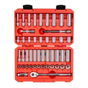 TEKTON 3/8 in. Drive 6-Point Socket and Ratchet Set (47-Piece) (5/16 in. - 3/4 in., 8 mm - 19 mm)