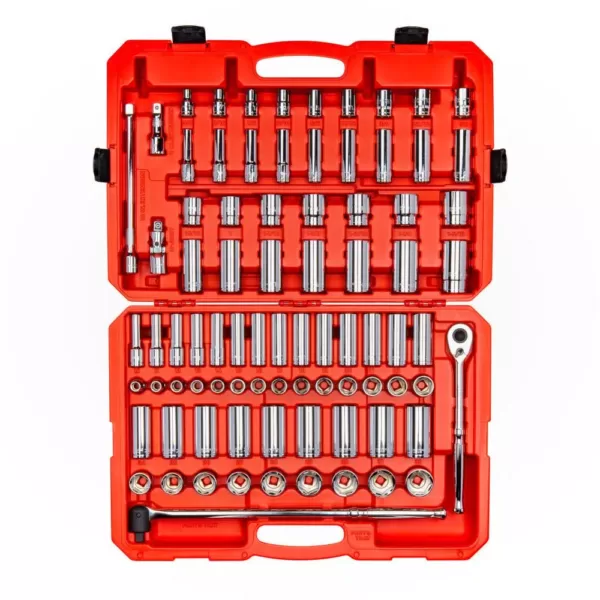 TEKTON 1/2 in. Drive 6-Point Socket and Ratchet Set (84-Piece, 3/8 in. to 1-5/16 in., 10 mm to 32 mm)