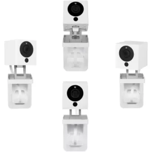 Wasserstein AC Outlet Mount for Wyze Cam and Wyze Cam Pan - Reliable Mounting Alternative for Your Wyze Cameras in White (2-Pack)