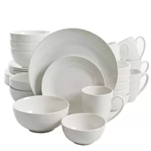 Gibson Home Ogalla 30-Piece Casual White Porcelain Dinnerware Set (Service for 6)
