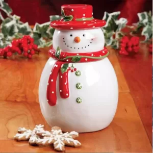 Gibson Home Jolly Plenitude Snowman Stoneware Cookie Jar