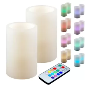 LUMABASE 3 in. Multicolor Remote Control Candle (Set of 2)