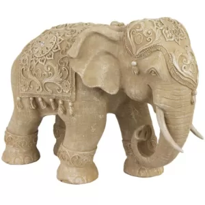 Oriental Furniture Oriental Furniture 20 in. Rustic Jeweled Elephant Decorative Statue