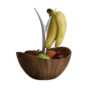 Nambe Gourmet 12 in. Wood and Alloy Fruit Tree Bowl