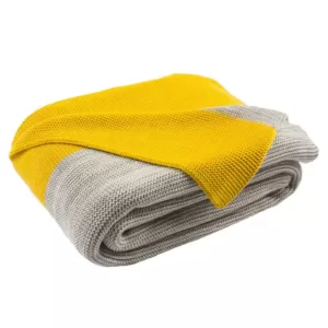 Safavieh Sun Yellow/Light Grey Throw Blanket