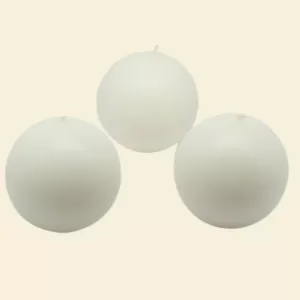 Zest Candle 3 in. White Ball Candles (6-Box)